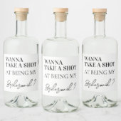 Moderne bruidsmeisje-aanzoek trouwfeest favoren likeurfles etiket (Flessen)