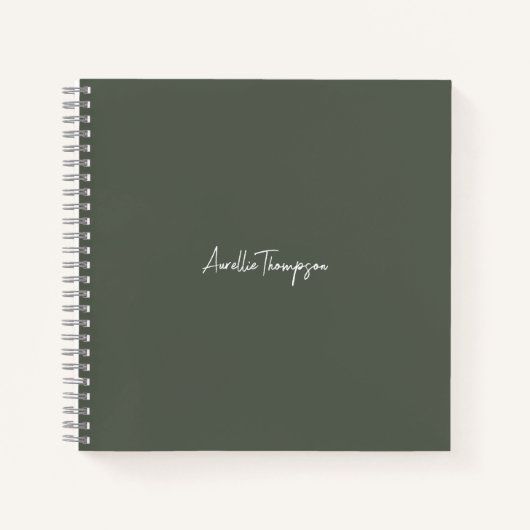 Moderne bruidsmeisje bruids salie groen monogram notitieboek (Voorkant)