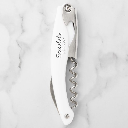 Moderne bruidsmeisje minimalistische script ontwer kurkentrekker (Achterkant)