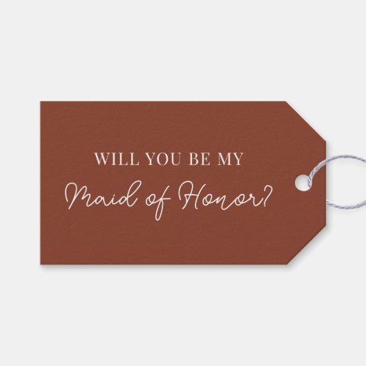 Moderne bruidsmeisje voorstel tag cadeaulabel (Voorkant (Horizontaal))