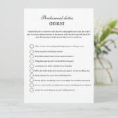 Moderne bruidsmeisjes plichten checklist, feest in kaart (Staand voorkant)