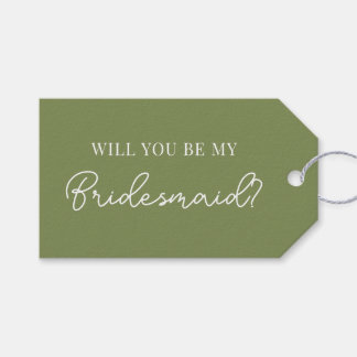 Moderne bruidsmeisjes voorstel tag cadeaulabel