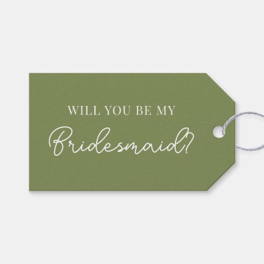Moderne bruidsmeisjes voorstel tag cadeaulabel (Voorkant (Horizontaal))