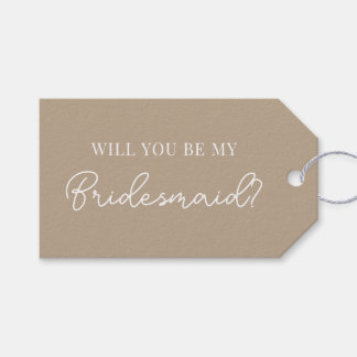 Moderne bruidsmeisjes voorstel tag cadeaulabel