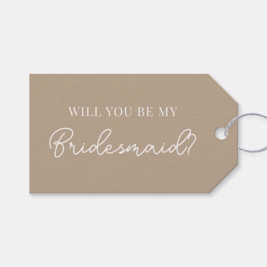 Moderne bruidsmeisjes voorstel tag cadeaulabel (Voorkant (Horizontaal))