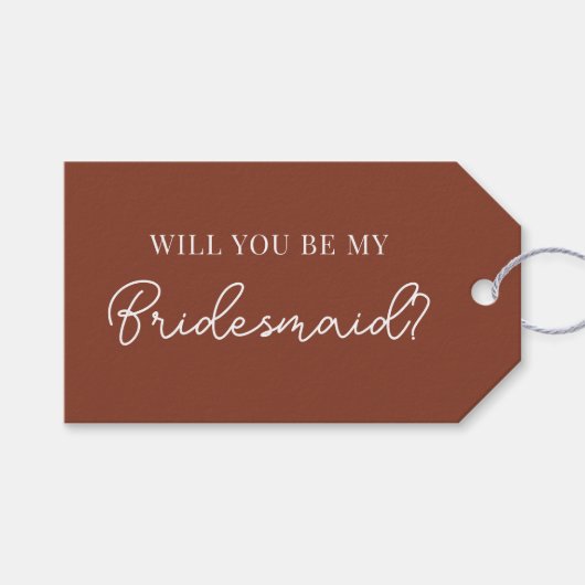 Moderne bruidsmeisjes voorstel tag cadeaulabel (Voorkant (Horizontaal))