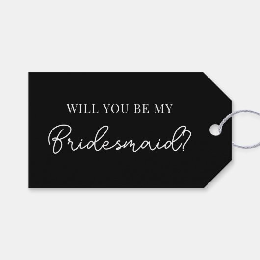 Moderne bruidsmeisjes voorstel tag cadeaulabel (Voorkant (Horizontaal))