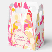 Moderne Bruidsmeisjesfeest Retro Abstract Roze Gol Bedankdoosjes (Geopend)