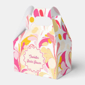 Moderne Bruidsmeisjesfeest Retro Abstract Roze Gol Bedankdoosjes (Voorkant Zijde)