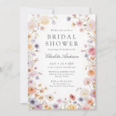Moderne Bruidsuitnodiging met Wilde Bloemen Kaart (Voorkant)