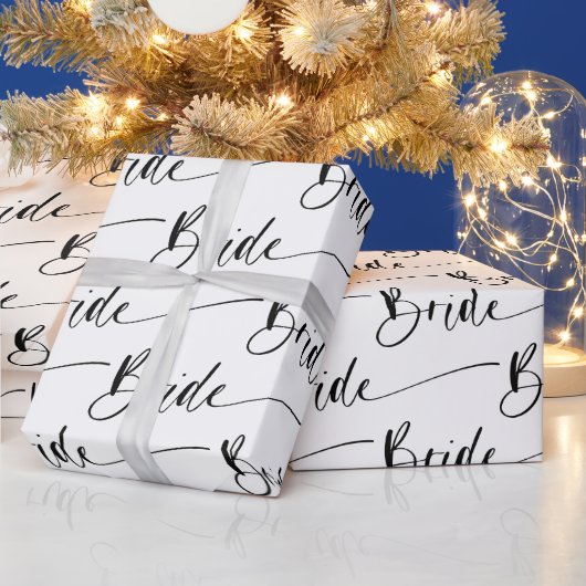 Moderne Bruidsverpakkings Papier in Zwart en Wit (Feestdagen)