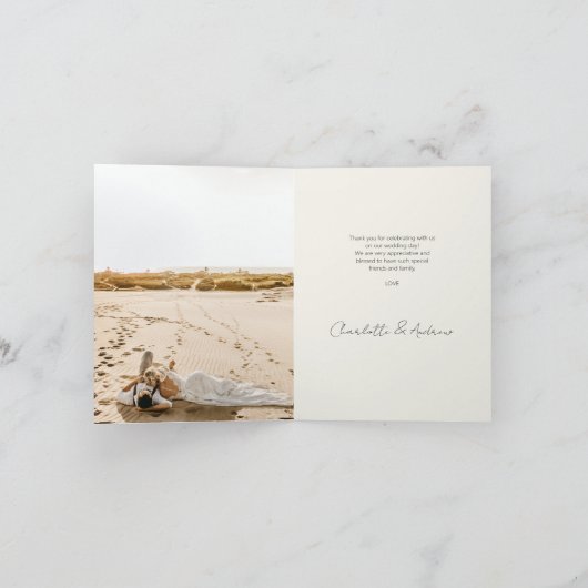 Moderne bruiloft 2 Foto Dank u Kaart (Binnen)