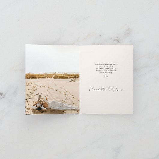 Moderne bruiloft 2 Foto Dank u Kaart (Binnen)