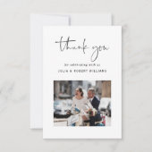Moderne bruiloft 2 Foto Hartelijk dank Bedankkaart (Voorkant)