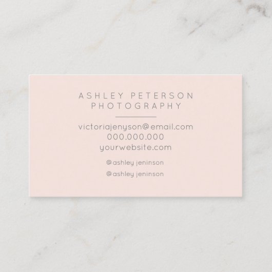 Moderne bruiloft 3 fotografie met minimale zwarte  visitekaartje (Achterkant)