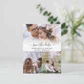 Moderne bruiloft 4 Foto bewaart datumkaarten Aankondiging (Staand voorkant)