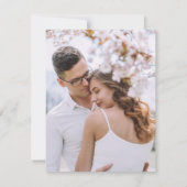 Moderne bruiloft 4 Foto bewaart datumkaarten Aankondiging (Achterkant)