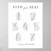 Moderne bruiloft 7 Tafelzitplaats Poster (Voorkant)