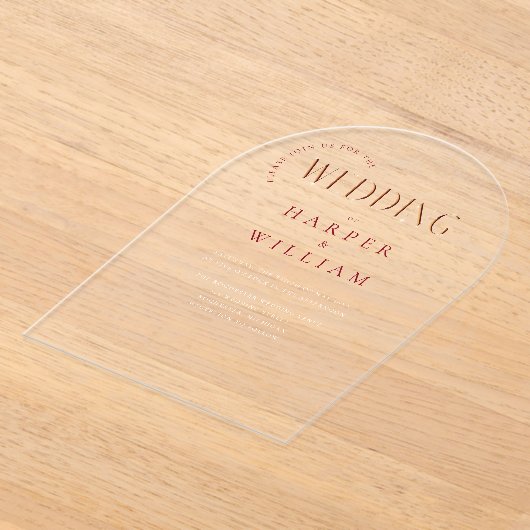 moderne bruiloft acryl uitnodigingen (Laagn)