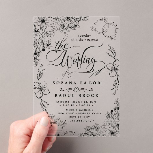 Moderne bruiloft acryl uitnodigingen (Insitu (Draagbaar))