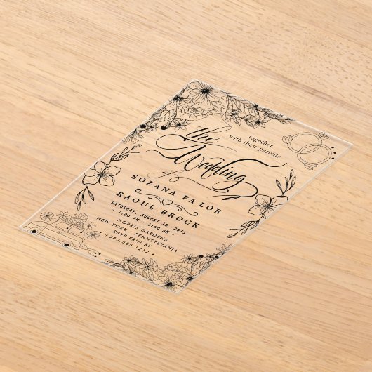 Moderne bruiloft acryl uitnodigingen (Laagn)