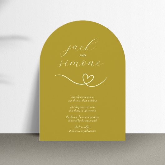 Moderne bruiloft | Arch Invites | botergeel Kaart