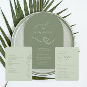 Moderne bruiloft | Arch Invites | Dark Sage Kaart