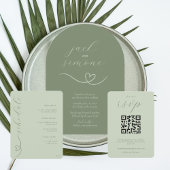 Moderne bruiloft | Arch Invites | Dark Sage Kaart