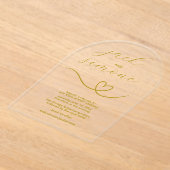 Moderne bruiloft | Arch Invites | Donkergeel Acryl Uitnodigingen (Laagn)