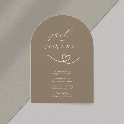 Moderne bruiloft | Arch Invites | donkerneutraal Kaart