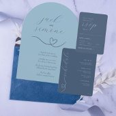 Moderne bruiloft | Arch Invites | Licht blauw Kaart