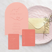Moderne bruiloft | Arch Invites | licht koraal Kaart