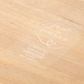 Moderne bruiloft | Arch Invites | Minimaal wit Acryl Uitnodigingen (Laagn)