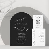 Moderne bruiloft | Arch Invites | Wit op zwart Kaart