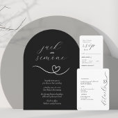 Moderne bruiloft | Arch Invites | Wit op zwart Kaart