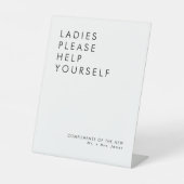 Moderne bruiloft badkamer mandje teken reclamebord met voetstuk (Voorkant)