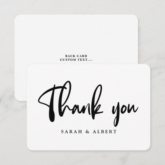 Moderne bruiloft bedankkaart (Voorkant / Achterkant)