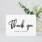 Moderne bruiloft bedankkaart (Staand voorkant)