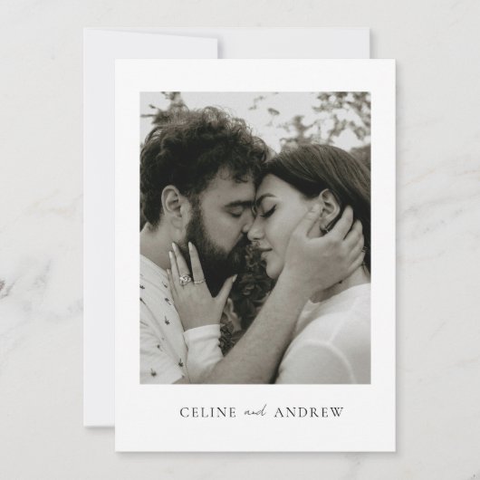 Moderne bruiloft bedankkaart met foto (Voorkant)