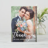 Moderne bruiloft Bedankt Bride Groom Foto (Staand voorkant)