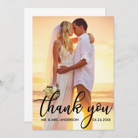 Moderne bruiloft Bedankt Bride Groom Foto B (Voorkant / Achterkant)