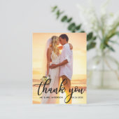 Moderne bruiloft Bedankt Bride Groom Foto B Briefkaart (Staand voorkant)
