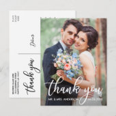 Moderne bruiloft Bedankt Bride Groom Foto Briefkaart (Voorkant / Achterkant)