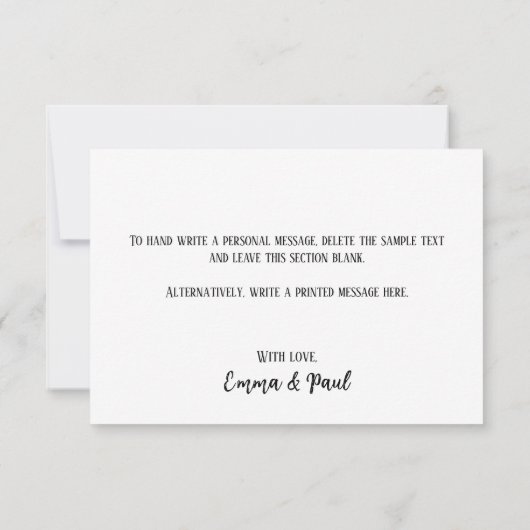 Moderne bruiloft bedankt je kaart (Achterkant)