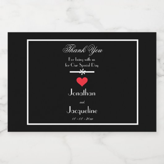 Moderne bruiloft bedankt mini Liquor Fleslabel Likeurfles Etiket (Enkel label)