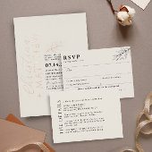 Moderne bruiloft Beige Zwart Details Behuizing Kaa Informatiekaartje