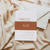 Moderne Bruiloft Belly Band met Monogram Uitnodigingen Wikkel