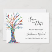 Moderne bruiloft bespaart de datum save the date (Voorkant)