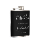 Moderne bruiloft Beste man Zwart Dank je cadeau Heupfles (Rechts)