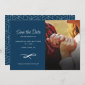 Moderne bruiloft Bewaar de datum Foto Aankondiging (Voorkant / Achterkant)